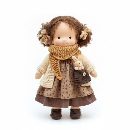 Brehn | Handcrafted Waldorf Doll | Natural Materials & Pollutant-Free | Educational Fabric Toy | Hypoallergenic & Organic Quality | 30cm Cuddly Doll