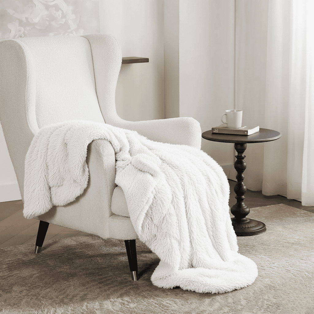 Skanto | Plush Faux Fur Throw with Silky Feel & Elegant Drape