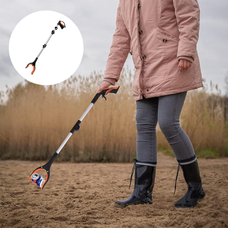 Foldable gripper with 360° rotatable clip