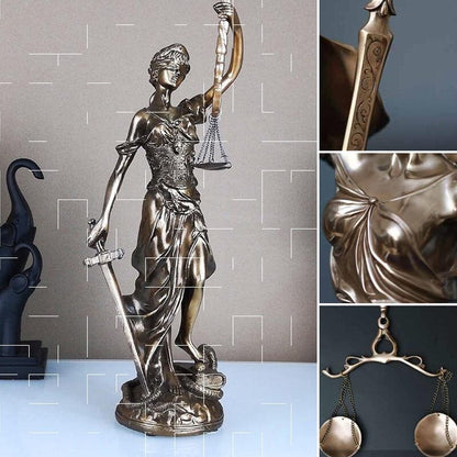 Decorative statue of the goddess of justice