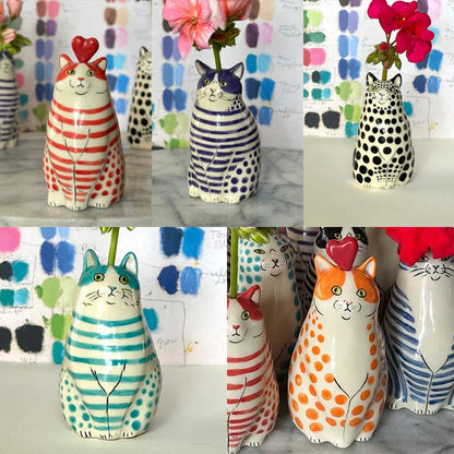 Skanto | Polka Dot Cat Vase