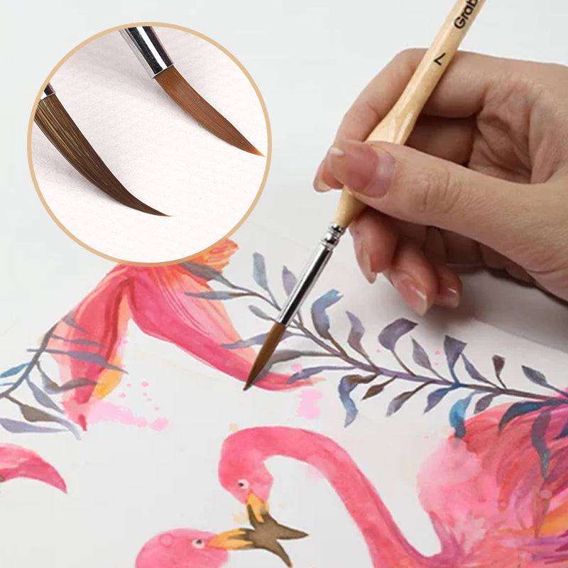 Skanto | 11 Pcs Miniature Detail Paint Brush Set with Natural Wood Handles