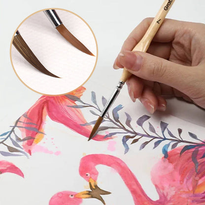 Skanto | 11 Pcs Miniature Detail Paint Brush Set with Natural Wood Handles