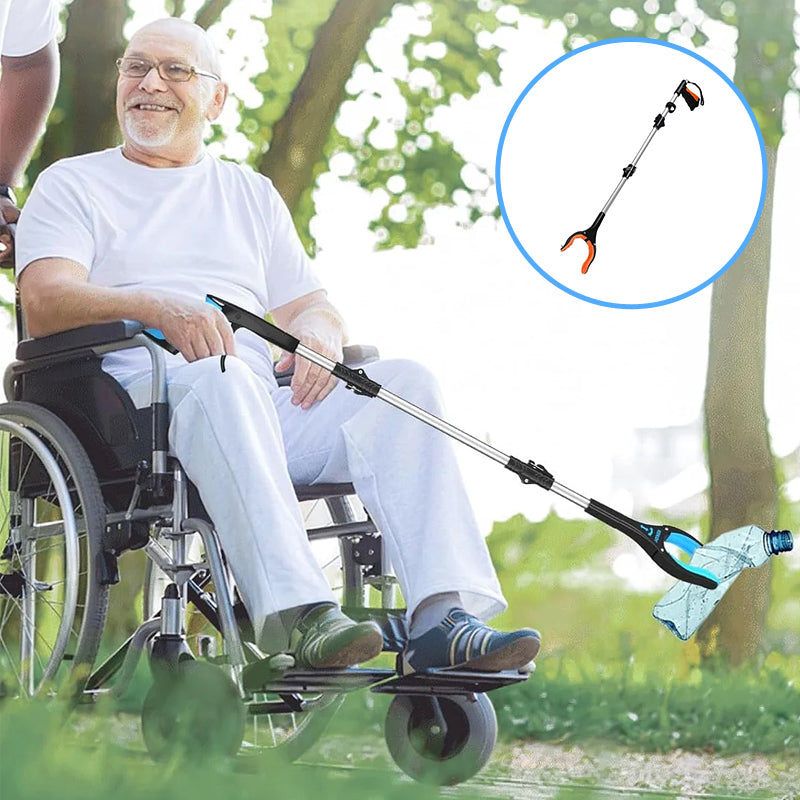 Foldable gripper with 360° rotatable clip