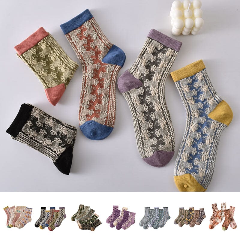 BowLift | Women's Floral Cotton Socks (10 Pairs)