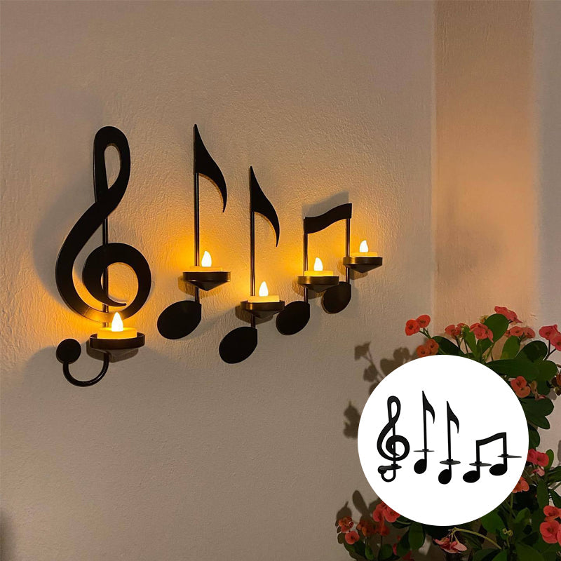 Black Music Note Wall Light Bowlift