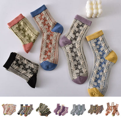 Skanto | Women's Floral Cotton Socks (10 Pairs)