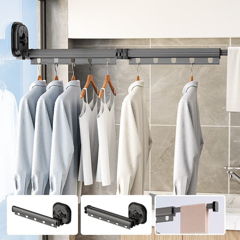 Skanto | Wall-Mounted Foldable Clothes Rack with Suction Cup