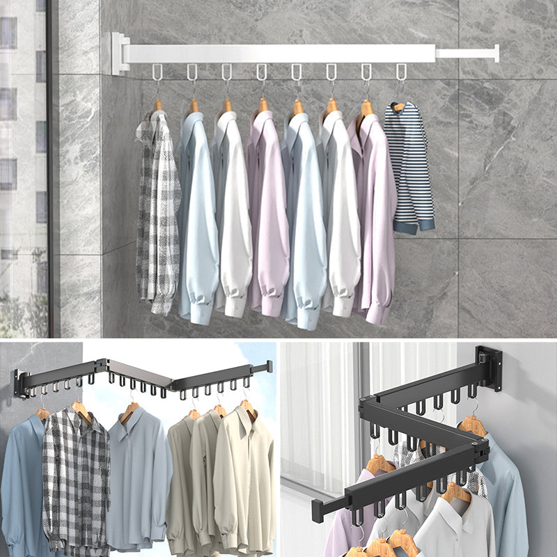 Clothes rack with foldable aluminum ring hook