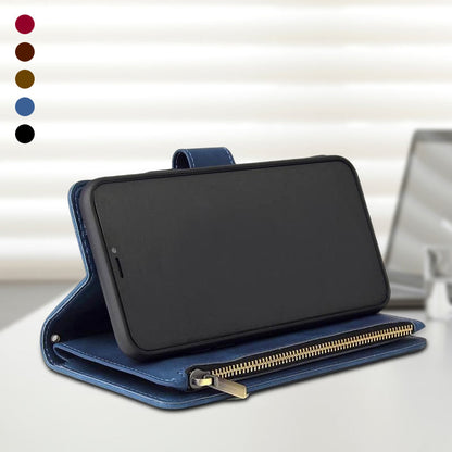 Skanto | Multi-card Zipper Pocket Leather Case for iPhone