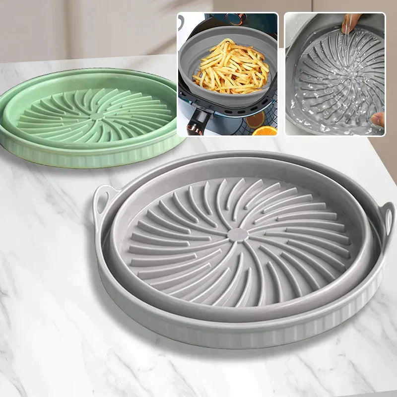 Air Fryer Silicone Grill Pan Reusable Baking Tray | Bowlift