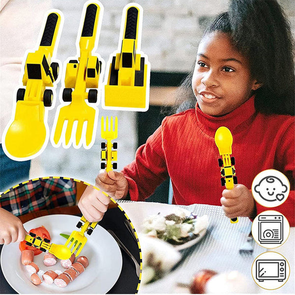 Skanto | Constructofork Bulldozer Kids' Cutlery Set