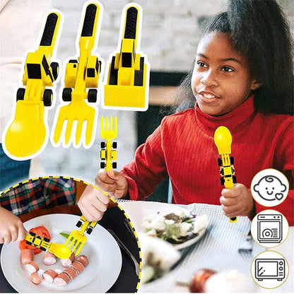 Skanto | Constructofork Bulldozer Kids' Cutlery Set