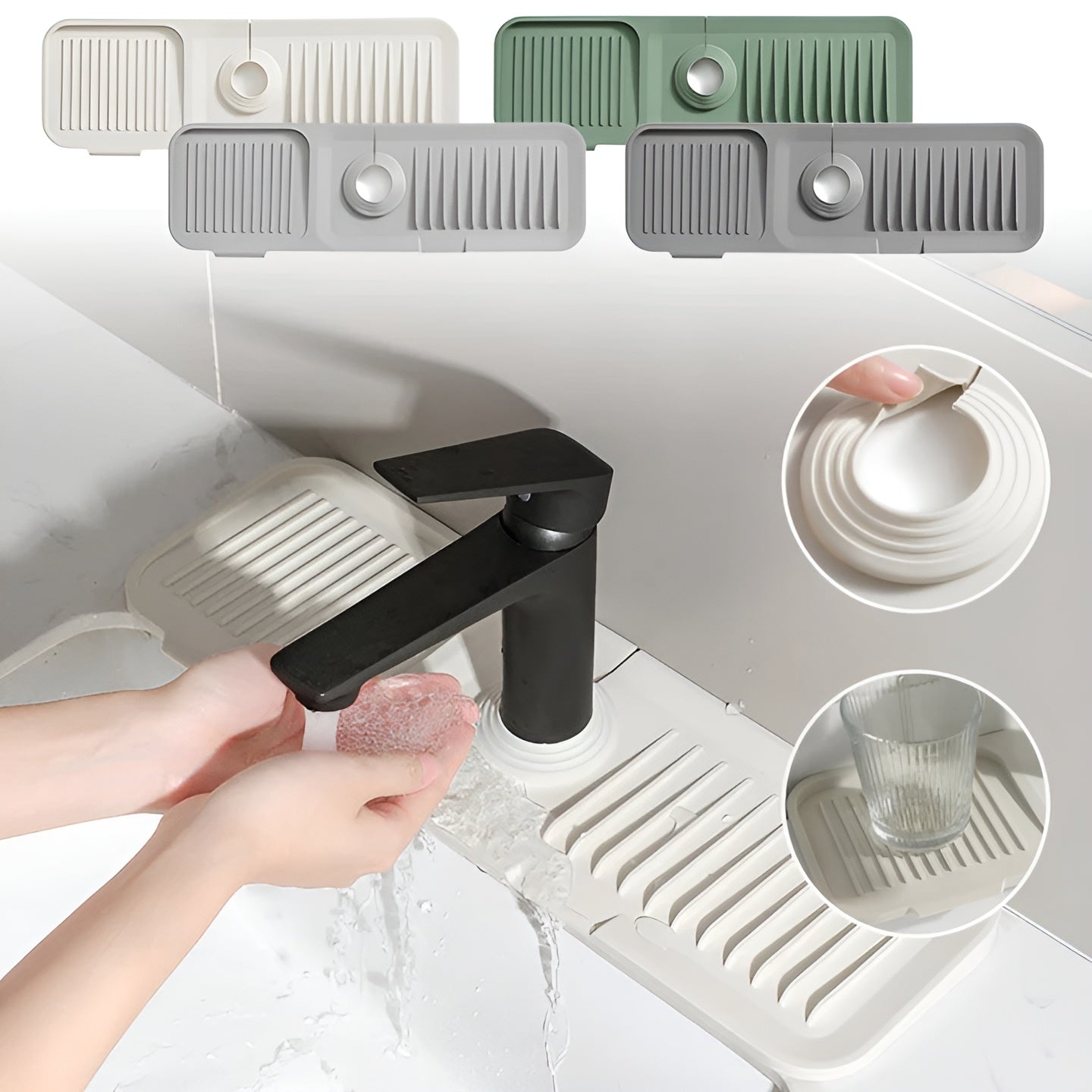Silicone splash guard for faucet – Practical drip mat | Ideal for kitchen & bathroom | Bowlift