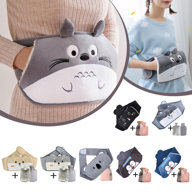 Refillable plush hot water bottle belt