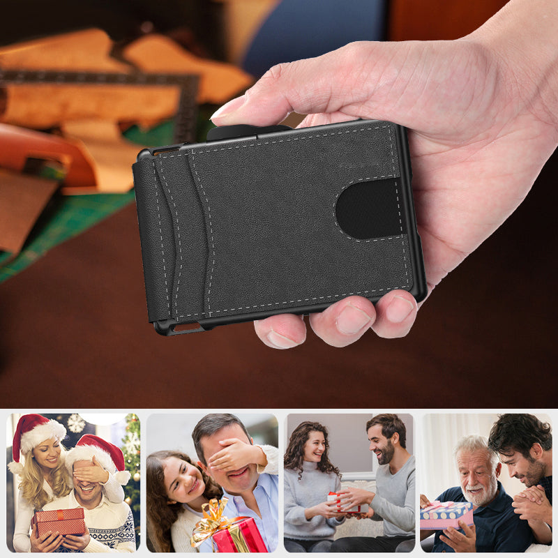 BowLift | Men's Business Style PU Leather Card Slots for AirTag