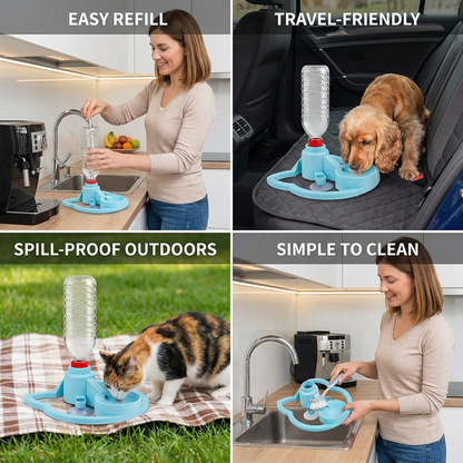 Automatic Pet Water Dispenser – No Power Required, Spill-Proof & Travel-Friendly Bowlift
