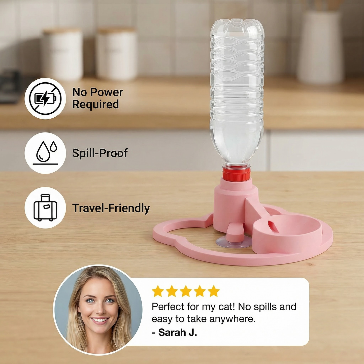 Automatic Pet Water Dispenser – No Power Required, Spill-Proof & Travel-Friendly Bowlift