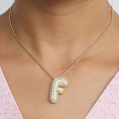 BowLift | Chunky Bubble Diamond Dazzle Initial Necklaces