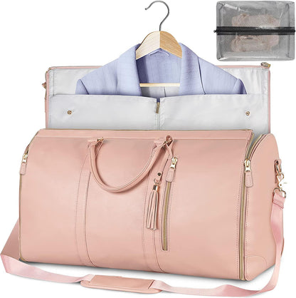 Skanto | GARMENTGO Garment Bag – Foldable PU Leather Suit Carrier for Wrinkle-Free, Stylish Travel