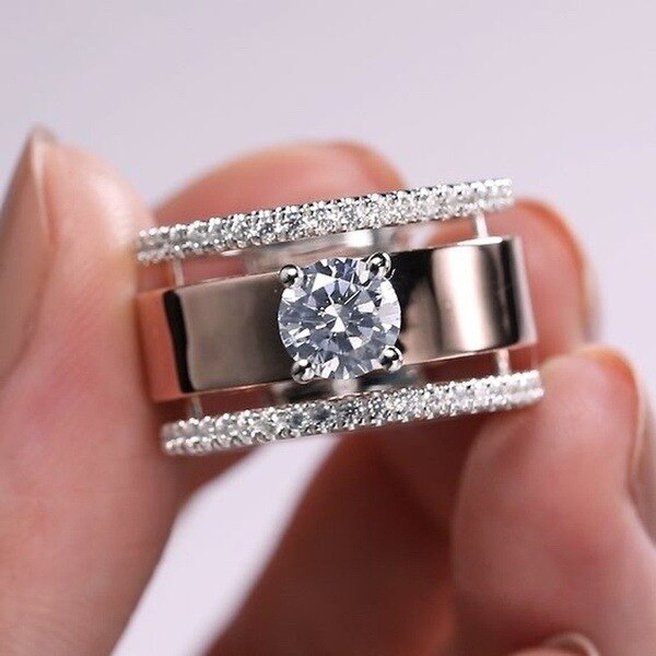 BowLift | Fashion Exquisite Luxury Popular Shiny Green High Quality Zircon Wedding Ring