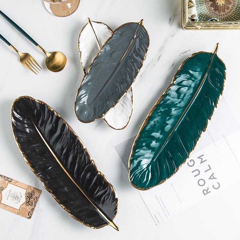 Feather ceramic plate Skanto