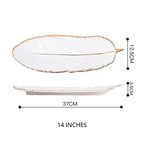 Feather ceramic plate Skanto