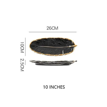 Feather ceramic plate Skanto