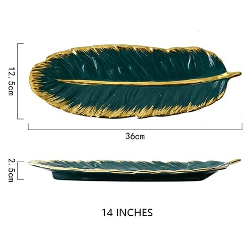 Feather ceramic plate Skanto