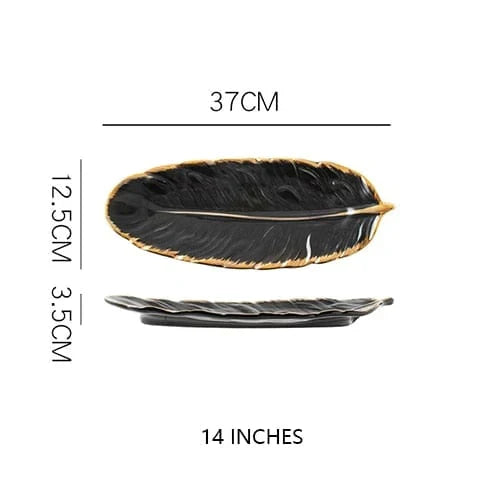 Feather ceramic plate Skanto