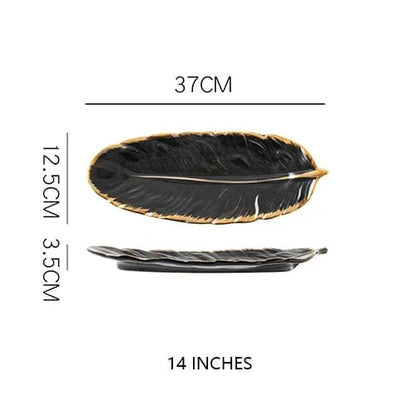 Feather ceramic plate Skanto