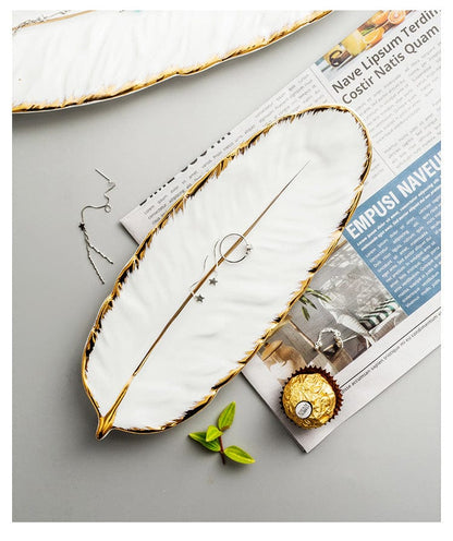 Feather ceramic plate Skanto