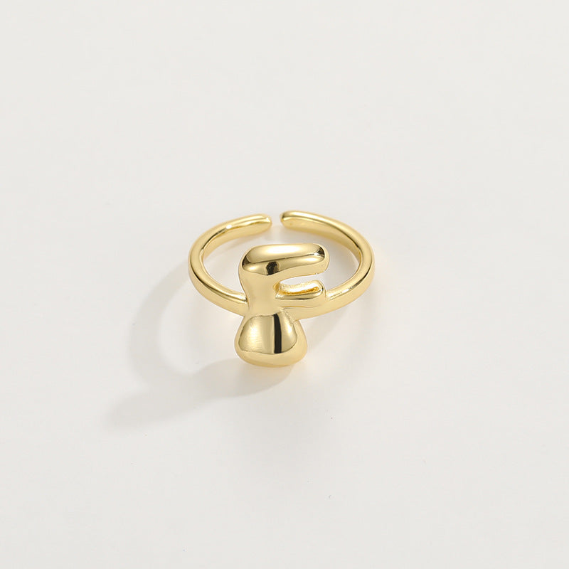 BowLift | Cute Bubble Letter Initial Ring