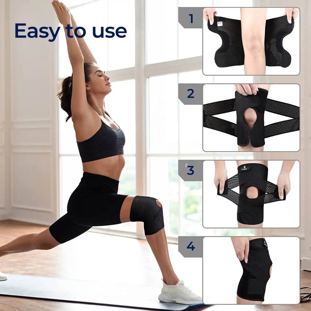 FlexGuard Knee Pads | with Support Compression Springs and Tension Strap - for Stability - Pain Relief and Protection Bowlift