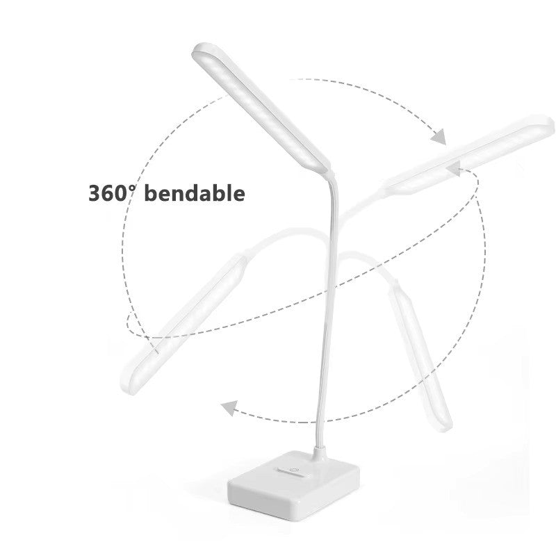 BowLift | LumoFlex Adjustable Desk Lamp – Rechargeable or Plug-In with Flexible Neck & Dimmable Light