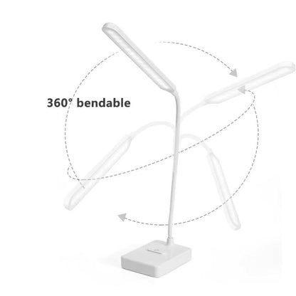 BowLift | LumoFlex Adjustable Desk Lamp – Rechargeable or Plug-In with Flexible Neck & Dimmable Light