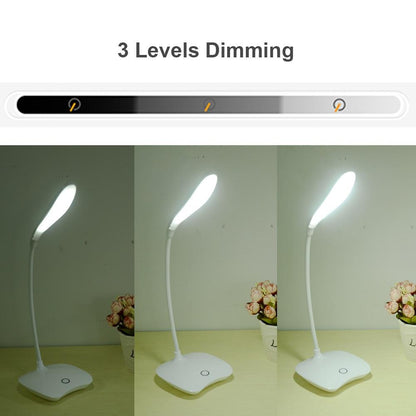 BowLift | Flexible 14 LED Stand Desk Lamp Modern Touch Switch 3 Modes Dimmer USB Rechargeable Reading Study Light Table Lamp for Bedroom