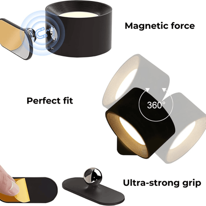 Skanto | Wireless Rechargeable 360° Wall Lamp | Energy-Saving LED, Touch Control & Versatile Home Lighting