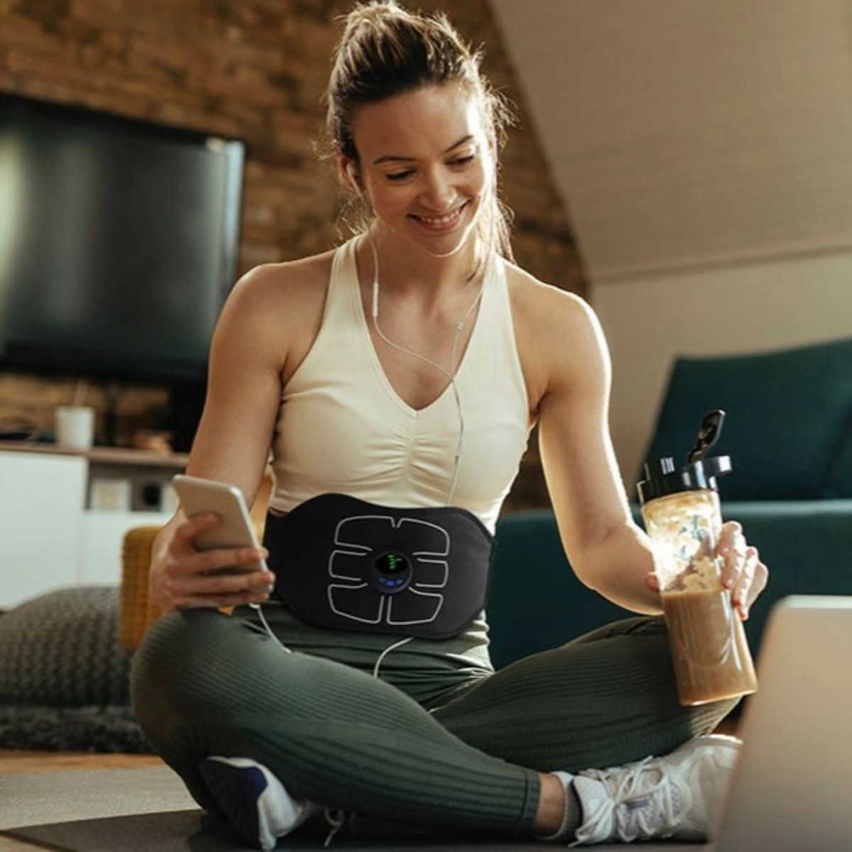 Flextone Sculpt – EMS abdominal muscle trainer for effective home training in just 15 minutes