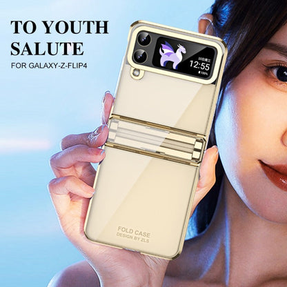 Transparent galvanic phantom hinge phone case for Samsung Galaxy Z Flip 5 4
