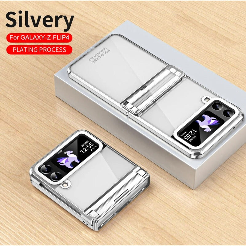 Transparent galvanic phantom hinge phone case for Samsung Galaxy Z Flip 5 4