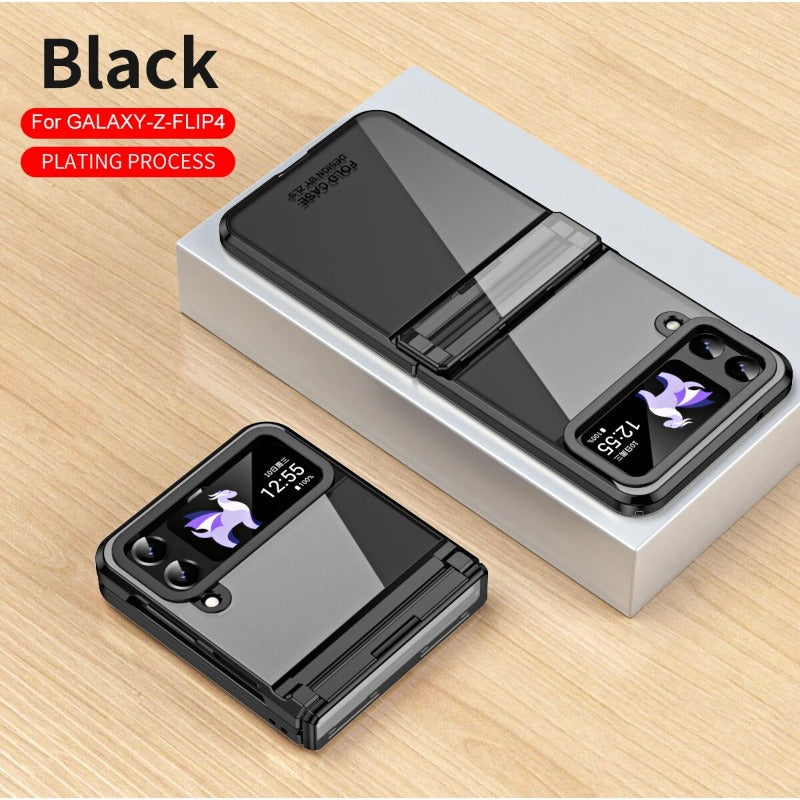 Transparent galvanic phantom hinge phone case for Samsung Galaxy Z Flip 5 4