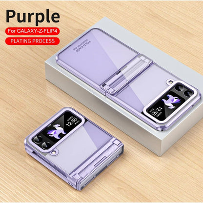 Transparent galvanic phantom hinge phone case for Samsung Galaxy Z Flip 5 4