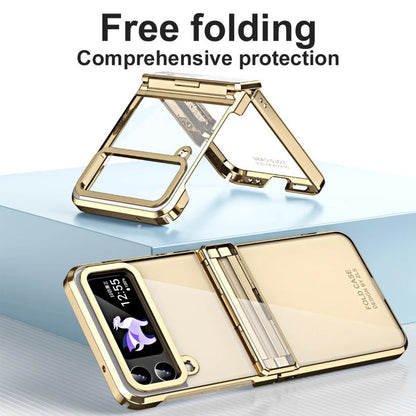 Transparent galvanic phantom hinge phone case for Samsung Galaxy Z Flip 5 4