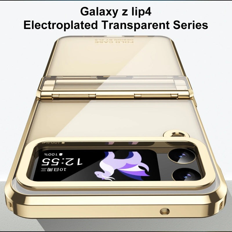 Transparent galvanic phantom hinge phone case for Samsung Galaxy Z Flip 5 4