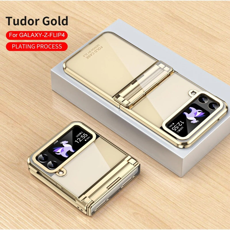 Transparent galvanic phantom hinge phone case for Samsung Galaxy Z Flip 5 4