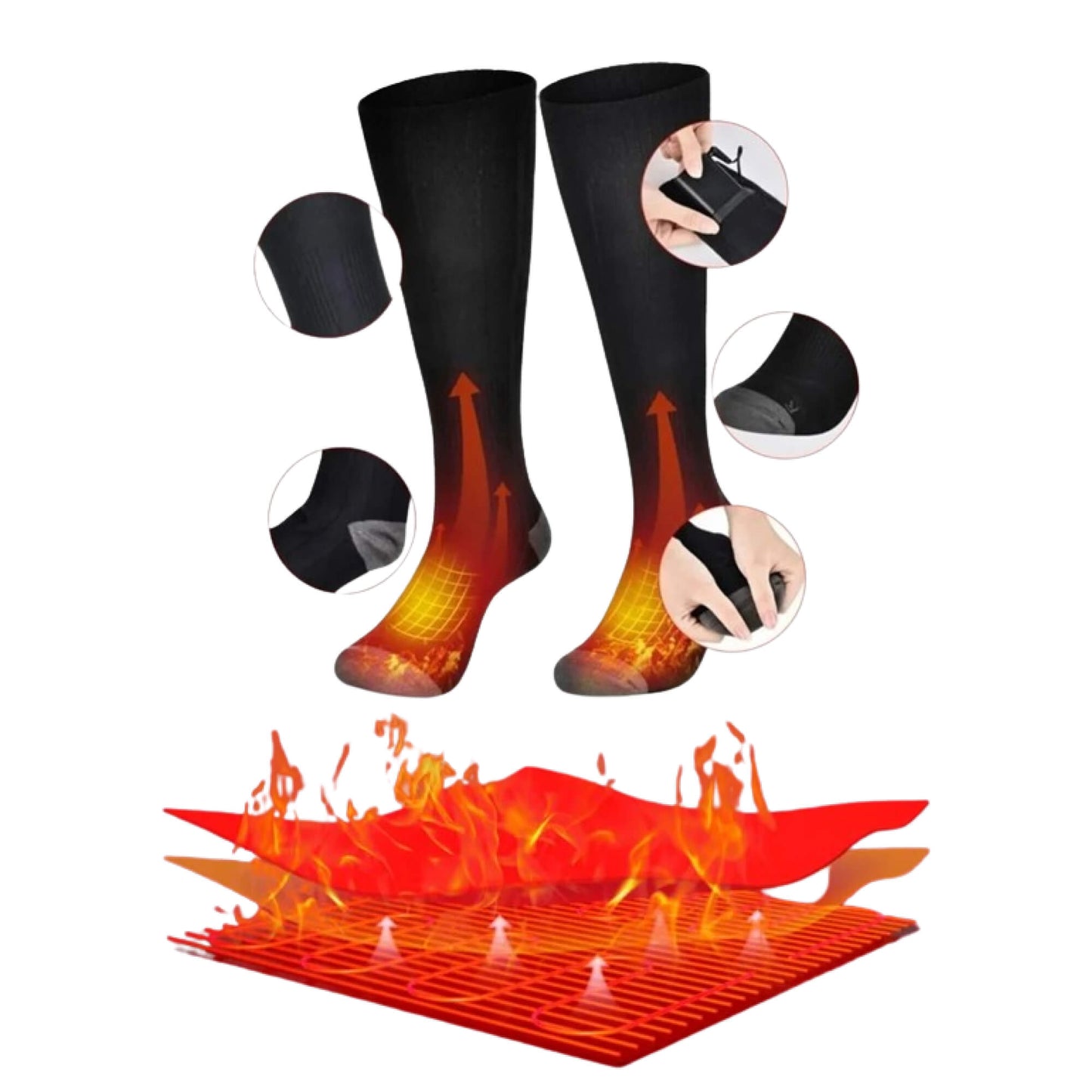 Skanto | Heated Electric Rechargeable Battery Warm Socks for Men and Women for Skiing