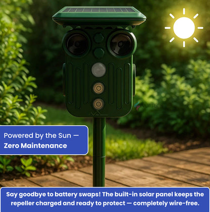 BowLift | Ultrasonic Solar Deer Repeller | 5 Adjustable Modes. Waterproof & Eco-Friendly for Home Gardens and Yards