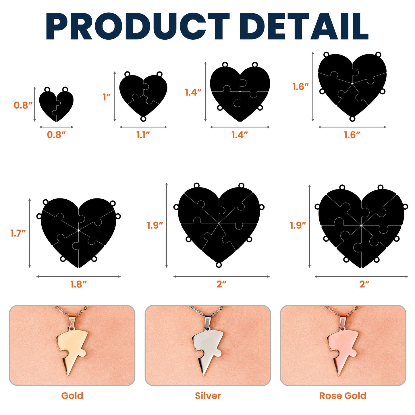BowLift | Personalized Family Heart Puzzle Necklace