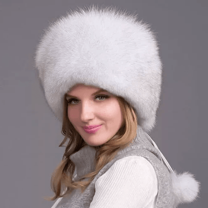 Skanto | Glaciera Lux Winter Hat | Real Fur Hat with Ear Flaps | Elegant & Warm Luxury Hat for Women